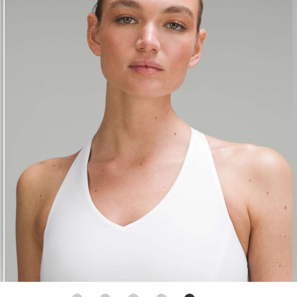 Size 4 Lululemon White Envital Sports Bra B/C Cup Cross back with Padding Pads - Picture 6 of 13